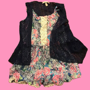 GIRL’S large romper with sleeveless sweater vest